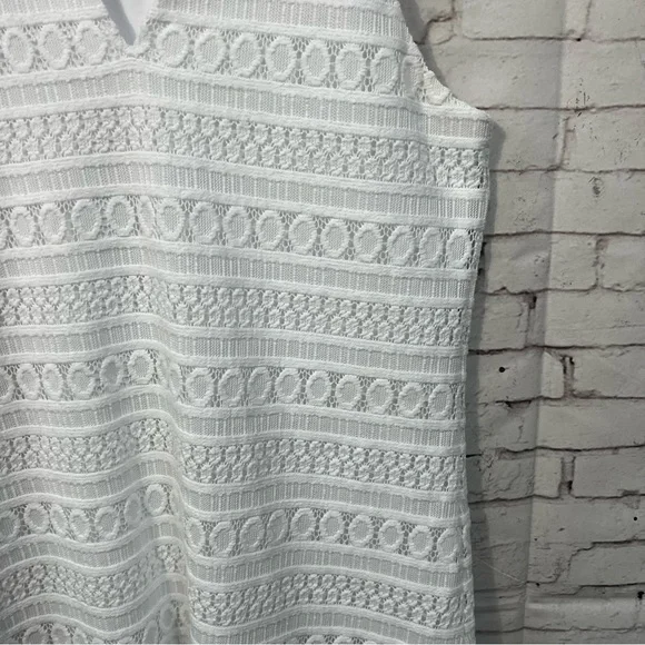 Lilly Pulitzer Arya Bubbly Stripe Knit Lace Tank Top Resort White Sz Small - Picture 5 of 7